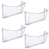 Azar Displays 250025 Clear Single Pocket Wall File with wallmount 4 Count Pack of 1