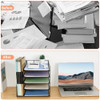 LEKETREE Desk Organizers and Accessories 5Tier Paper Letter Tray Organizer with File Holder Desktop Organizer for Office