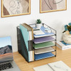 LEKETREE Desk Organizers and Accessories 5Tier Paper Letter Tray Organizer with File Holder Desktop Organizer for Office