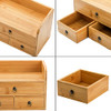 Nicunom Bamboo Desk Organizer 3Tier Bamboo Tabletop Storage Organization Multifunctional Desktop Organizer with Drawers