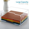 DINGHUO Acrylic Letter Size Hanging File Folder Organizer Box Clear Portable File Storage Box with Handles Desktop File