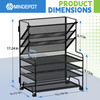 MINDEPOT 4Tier Paper Organizer 3Pocket File Holder Drawer Pen Holders Desktop File Organizers Paper Tray for Office Supp