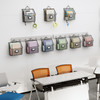 Yuzehuaza Hanging Wall File Holder Organizer Metal Wall Mount File Folders Holder Magazine Rack with Handles and Hooks f