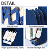 Adjustable Bookends with Drawer AntiSlip Design Expandable Book Ends with 4 Compartments for Desk OfficeBlue 2323 inches