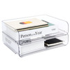Zyners 2 Pack Stackable Desk Letter Paper Tray A4 Clear Plastic Desk File Organizer Letter Tray Desktop File Paper Organ