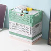 3 Pack Mini Plastic Storage Basket for Shelf OrganizingCollapsible Crate Folding Storage Bin for Desk Organizer Stackabl