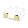NatSumeBasics Gold Sticky Note Holder Clear Acrylic Yellow Post Note Pad Holders Memo Dispenser Case for Desk Office Sch