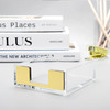NatSumeBasics Gold Sticky Note Holder Clear Acrylic Yellow Post Note Pad Holders Memo Dispenser Case for Desk Office Sch