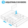 Marbrasse Acrylic Expandable Drawer Organizer Clear Desk Drawer Organizer Tray with 5 Dividers Desk Organizers and Acces