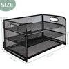Paper Letter Tray with Handle 3 Tier Metal Mesh Desk File Organizer A4 Paper Desktop Filing Trays Desk Tidy Magazine Doc