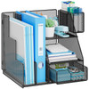 Marbrasse Desk Organizer and Accessories 3Tier File Organizer with Drawer and Pen Holder Small Desktop Organizer and Sto