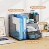 Marbrasse Desk Organizer and Accessories 3Tier File Organizer with Drawer and Pen Holder Small Desktop Organizer and Sto