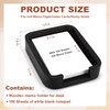 4x6 Memo Paper Holder Organizer for Desk Black Wooden Note Paper Tray with 100 Sheet Blank Memo Pads 4x6 Index Card Tray