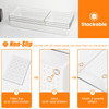 Criusia 6 Pcs Large Size Clear Drawer Organizer Set Acrylic Non Slip Non Cracking Kitchen Drawer Storage Tray Divider Mu