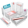 Vtopmart 88PCS Clear Plastic Drawer Organizers Set 5Size Versatile Bathroom Drawer Organizer Trays Storage Bins for Make