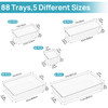 Vtopmart 88PCS Clear Plastic Drawer Organizers Set 5Size Versatile Bathroom Drawer Organizer Trays Storage Bins for Make