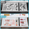 Vtopmart 88PCS Clear Plastic Drawer Organizers Set 5Size Versatile Bathroom Drawer Organizer Trays Storage Bins for Make
