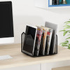 Simple Trending Mesh Desktop File Sorter Organizer 5Section Bookshelf for Desk Home Office Black
