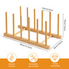 HBlife Desk File Organizer 5 Section Upright File Sorter 1 Pack Bamboo File Holder for Home Office School