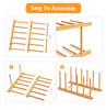 HBlife Desk File Organizer 5 Section Upright File Sorter 1 Pack Bamboo File Holder for Home Office School