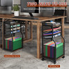 3IngSeagulls 5Tier Rolling File Cart with Hanging File Folders Mobile Desk File Organizer on Lockable Wheels Wood Mesh P