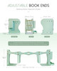 GAUENEEN Heavy Duty Bookends Adjustable Book End Desk Book Holder for Shelves Book Organizer for Desk Suitable for Offic