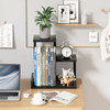 Gannyfer Desk Shelf Organizer Wood Desktop Shelf Freestanding Desk Hutch Office Decor 3 Tier Storage Display Rack Small