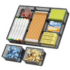 Marbrasse 3 Packs Desk Drawer Organizers Metal Mesh Dividers Desk Drawer Organizer Tray with 9 Adjustable Compartments P