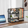 Marbrasse 3Tier Desk Shelf Organizer with Handle Desktop Bookshelf File Holder Mesh Display Shelf Organizer Storage Rack