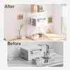 aboxoo Desktop Printer Stand with 3 Tier Wood Storage ShelvesUnder Desk Printer TableMultiPurpose Home Office Desk Organ