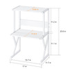 aboxoo Desktop Printer Stand with 3 Tier Wood Storage ShelvesUnder Desk Printer TableMultiPurpose Home Office Desk Organ