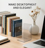 pindda Book Ends 8 PCS Clear Bookends for Shelves L Shaped Dividers Book Stopper Book Ends for Heavy Books Transparent B