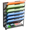 Simple Trending Wall File Organizer Mesh 7Tier Vertical Hanging File Holder Desktop Metal Files Rack for Office and Home