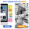 Barelove 2 Pack Computer Monitor Memo Board Document Holders Left Right Sticky Note Acrylic Screen Paper Clip Message Pa