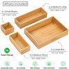 Grow Forward Bamboo Drawer Organizer Boxes Set of 14 Wooden Drawer Organizers for Kitchen Bathroom Office Desk Vanity Ma