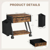 Homeiju Under Desk Printer Stand 2Tier Industrial Mobile Printer Table with Storage Bag and Drawer Rolling Printer Cart