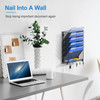 OUTWOLF Hanging Wall File Organizer with Hooks 6 Tier Vertical Wall Mount File Holder Paper Document Mail Organizer for