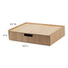 MobileVision Bamboo Telephone Stand with Drawer Stackable Storage Solution for Office Products Pens Pencils Scissors Not