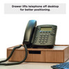 MobileVision Bamboo Telephone Stand with Drawer Stackable Storage Solution for Office Products Pens Pencils Scissors Not