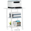 Lerliuo 3Tier Printer Stand Industrial Mobile Printer Table with Storage Shelf and Steel Frame Rolling Printer Cart Hold
