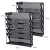 samstar 2 Pack Wall File Organizer 6Tier Wall Mount Paper Holder Vertical File Rack for Office Home Black