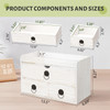 SeekElegant Wood Desk Organizer with Drawer White Wooden Desktop Organizer Tabletop Storage Organization Box for Counter