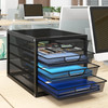 Natwind Mesh Desk Organizer with 4 Tier Sliding Drawers Office Supplies Desktop Organizers and Accessories Stationery St