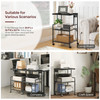 MAHANCRIS Mobile Printer Stand 3Tier Industrial Printer Cart with Power Outlets and 2 USB Ports Rolling Printer Table on