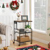 MAHANCRIS Mobile Printer Stand 3Tier Industrial Printer Cart with Power Outlets and 2 USB Ports Rolling Printer Table on
