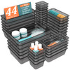 WOWBOX 44 PCS Clear Plastic Drawer Organizer Set 4 Varied Size storage Bins and Desk Drawer Organizer Trays for Makeup G