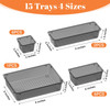 SpaceHacks 15 PCS Clear Plastic Drawer Organizer Set 4Size Acrylic Drawer Storage Trays Storage Bins for Makeup Gadgets