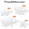 SMARTAKE 7Piece Drawer Organizer with NonSlip Silicone Pads 4Size Desk Drawer Organizer Trays Storage Tray for Makeup Je