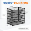 Daltack 6 Tier Paper Organizer for Desk Paper Letter Tray Organizer for Desks Mesh Desk File Organizers with Handle for