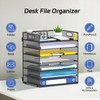 ReePlan 7Tier Paper Organizer for Desk Letter Tray with Handle Mesh Desk File Organizer Workspace Organizers Paper Sorte
